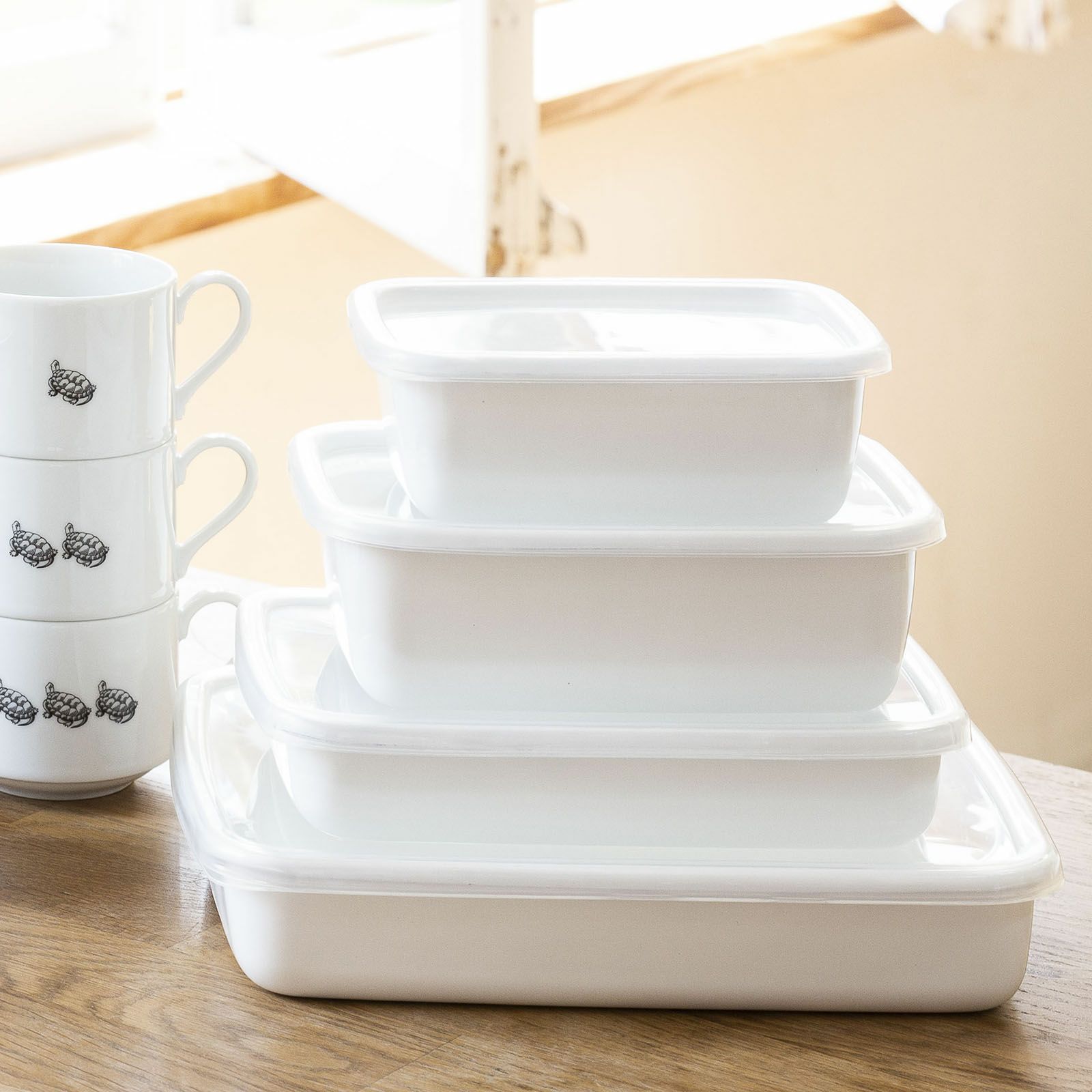 野田琺瑯 レクタングル浅型S シール蓋付 | 食器・調理器具